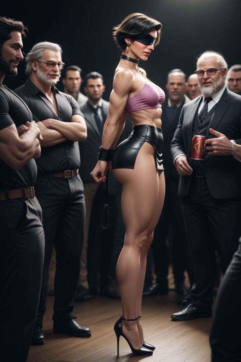 Side View, Arms Behind Back, Gangbang AI Porn
