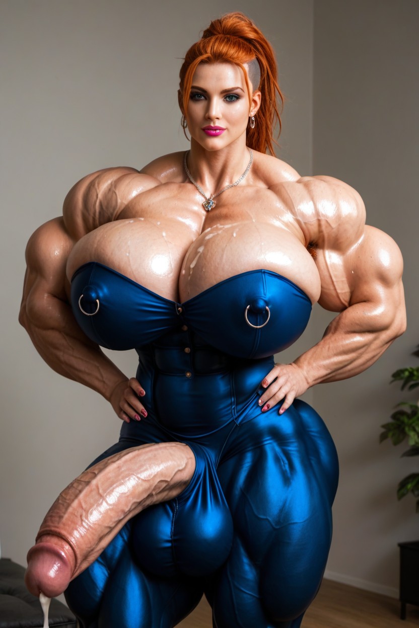 Giant Piercing, Hyper Gigantic Massive Muscles, Big Boobs Porno IA transsexuelle