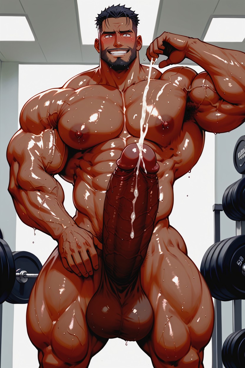 Macho, Oiled Skin, Long Legs AI Gay Porn