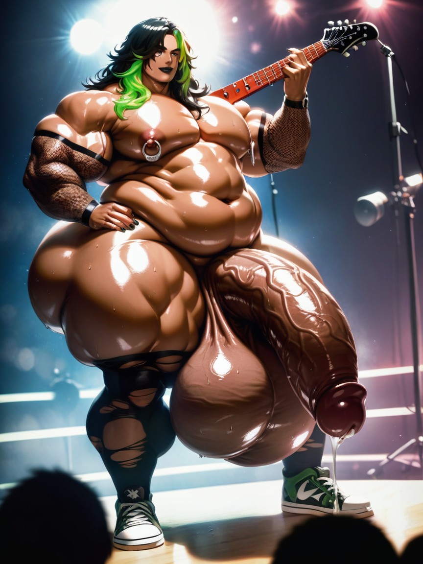 Multi Colored Hair, Hyper Massive Testicles, Hairless Face AI Gay Porn