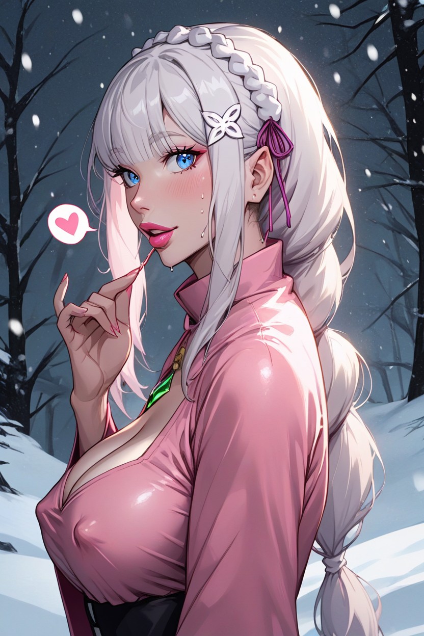 Pink Lipstick, Happy, Sweaty Hentai AI Porn