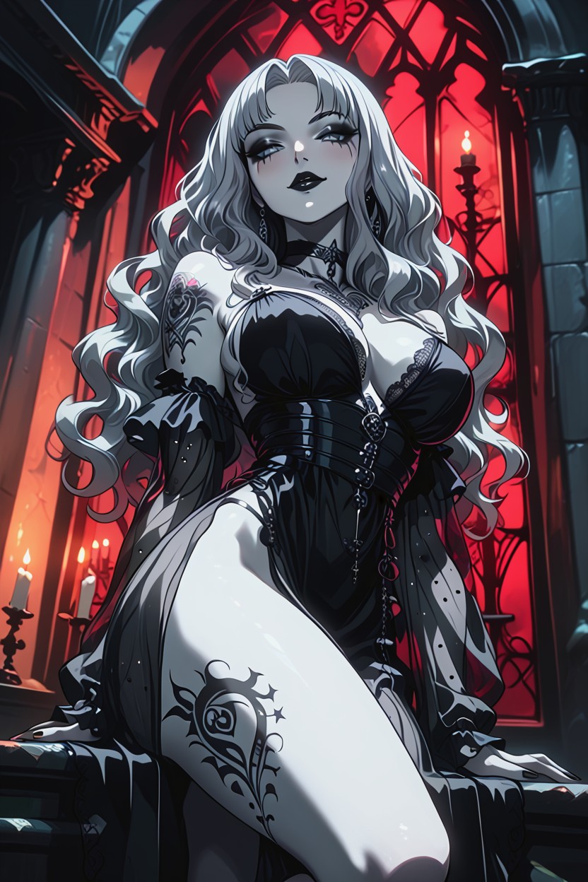 Mischievous (smiling While Blushing), Black Lips, Massive Ass Hentai AI Porn