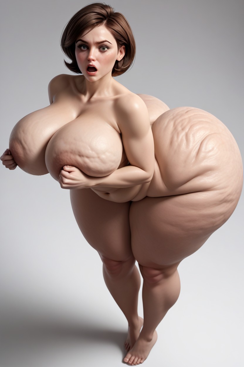Front View, Biggest Butt Ever Seen, Behind There Is A Naked Man AI Porn