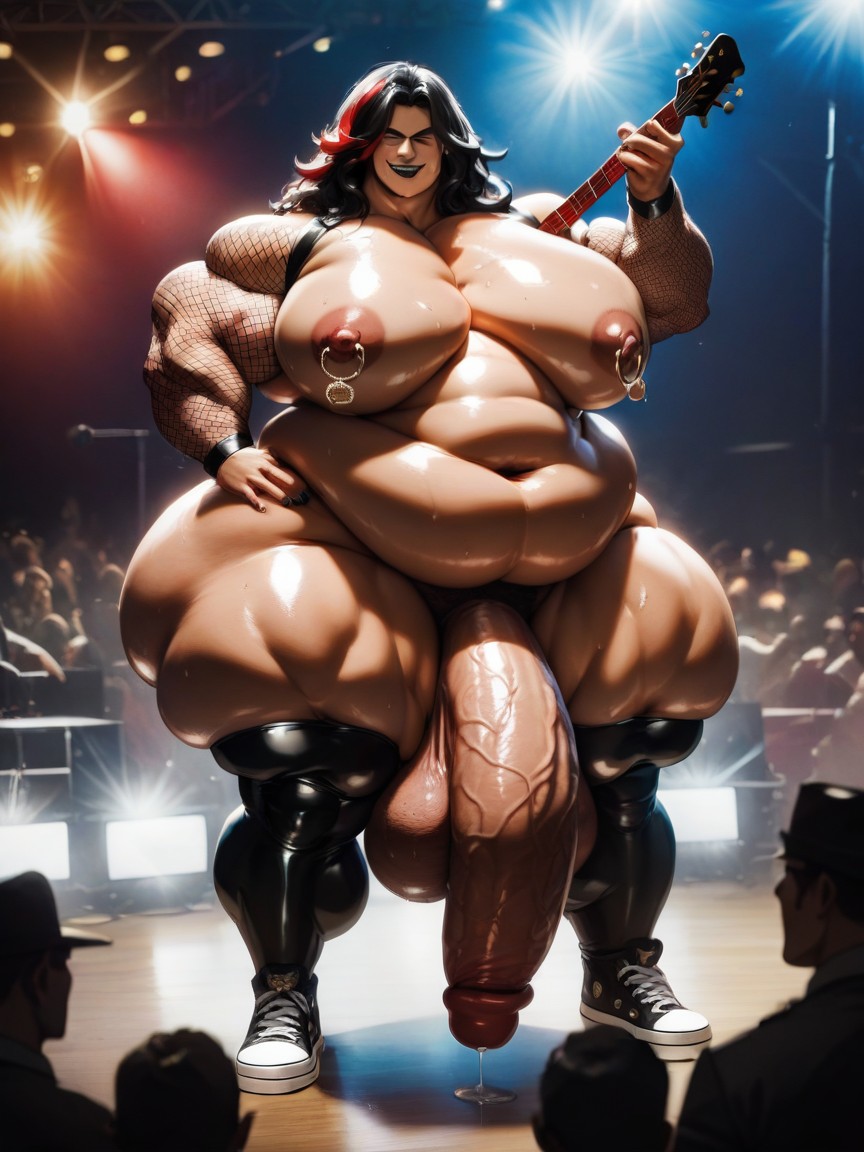 Morbidly Obese, Wide Hips, Black Nail Polish AI Gay Porn
