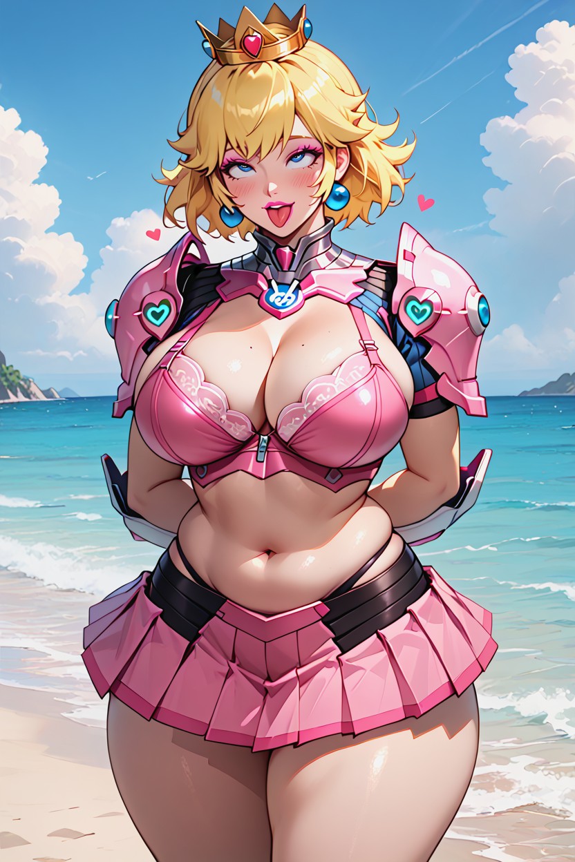 Armor On The Hip, Blue Eyes Pink Lipstick, Rounded Ass Hentai AI Porn