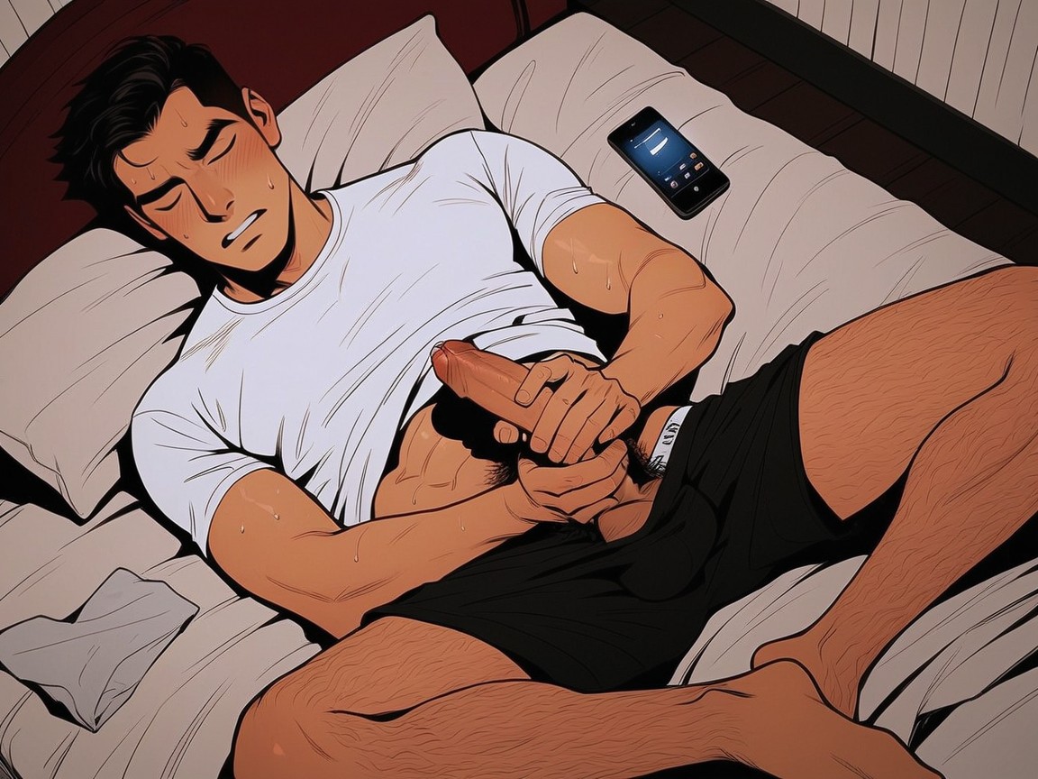 T Shirt, Athletic Men, Foreskin AI Gay Porn