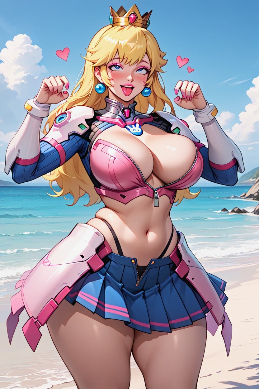 25+, Blue Eyes Pink Lipstick, Armor On The Hip Hentai AI Porn