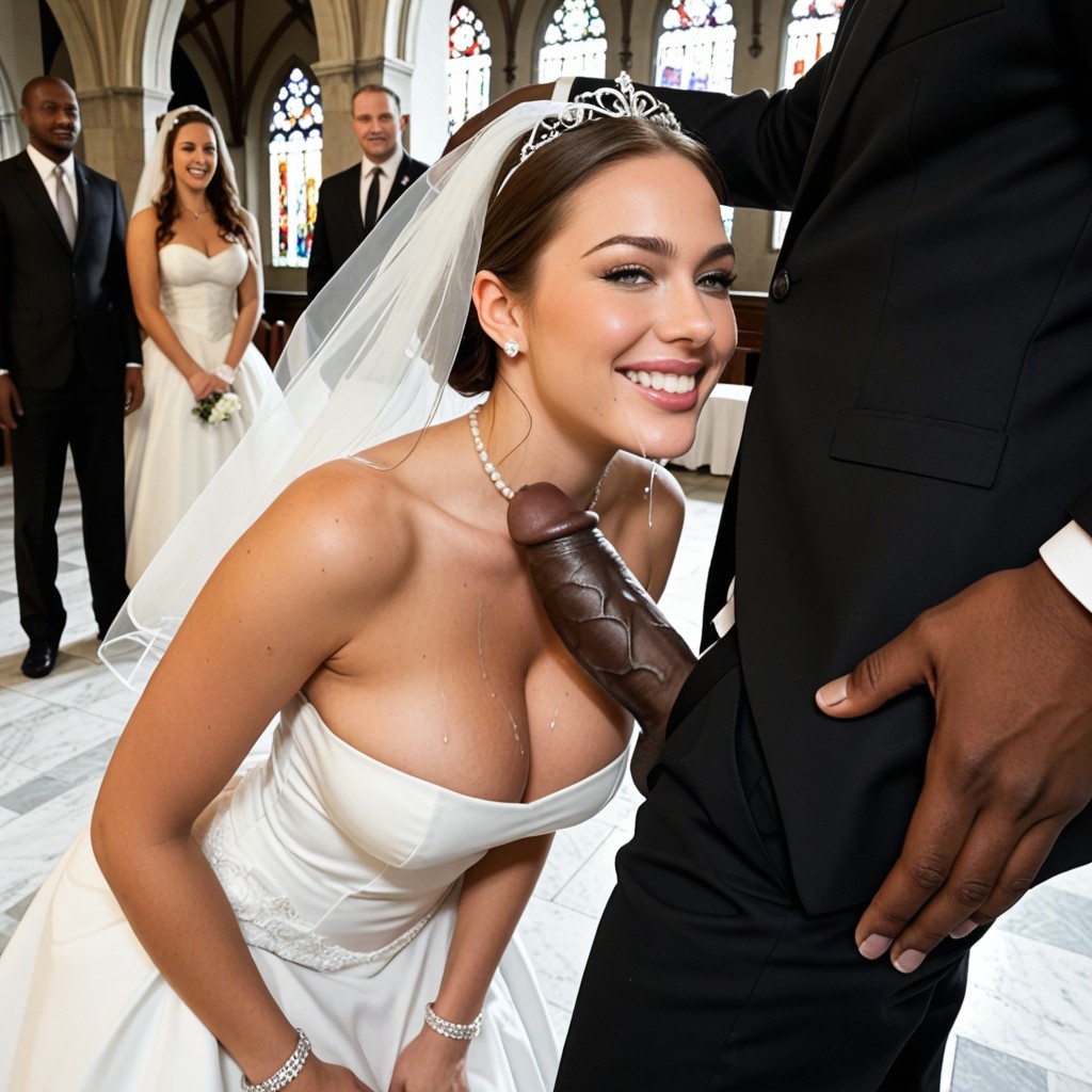 Wedding In Church, Sweaty On Whole Body, Veil AI Porn