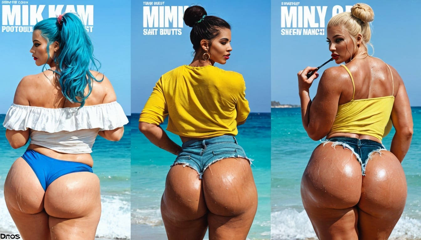 Oiled Skin, Brazilian Miku Hatsune, Hyperrealistic Details AI Porn