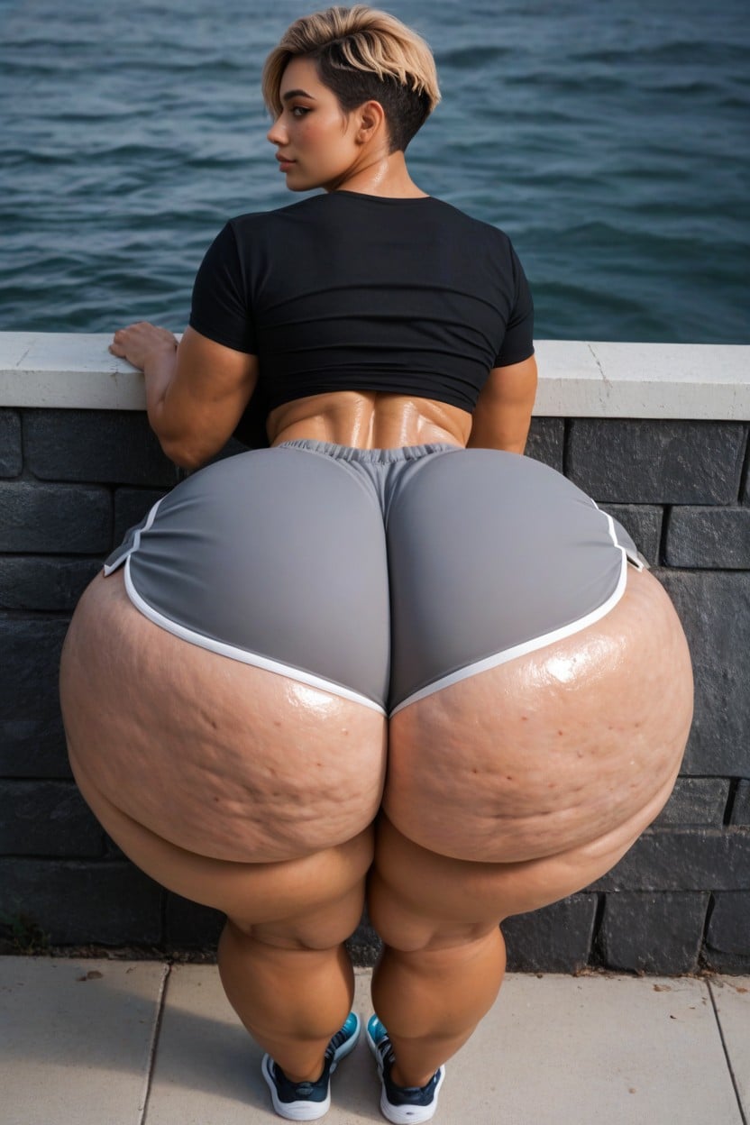 Bottom Heavy, Crewneck Shirt, Extremely Muscular AI Porn