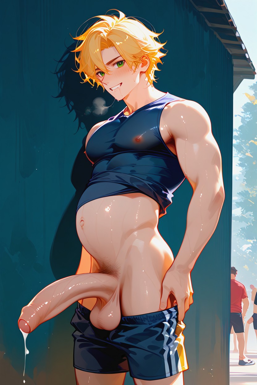 Rounded Pecs, Rolled Up Eyes, Pregnant AI Gay Porn