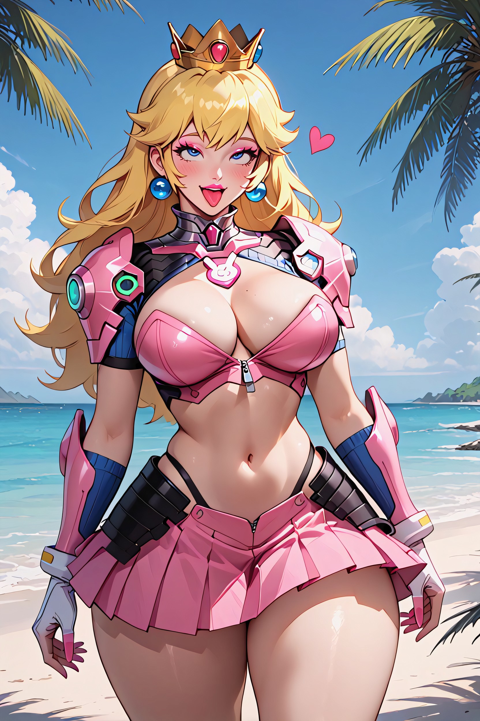 Ahegao, Neon Armor, Neckline AI Porn