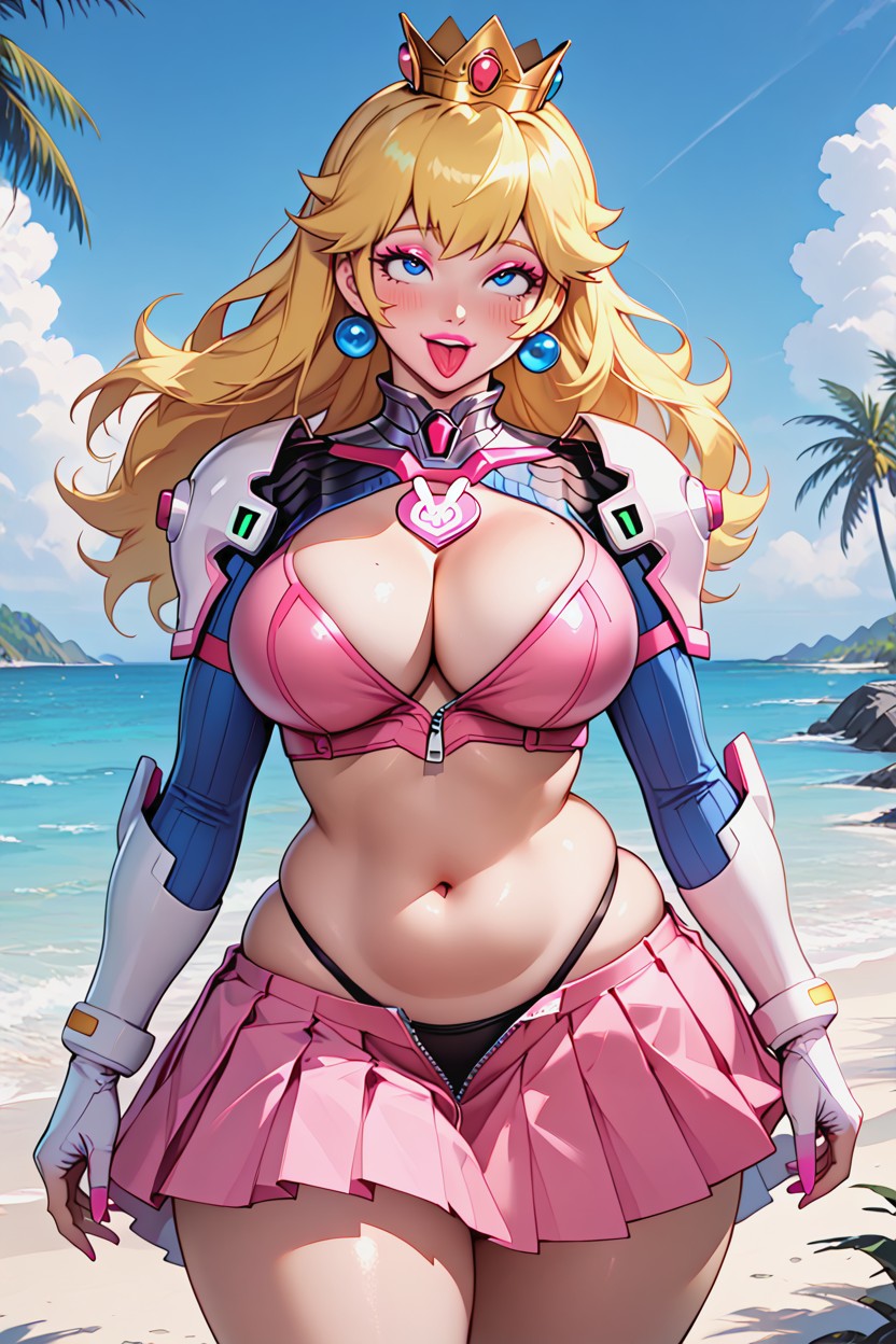 Very Big Hips, Armor On The Hip, Happy Expression AI Porn