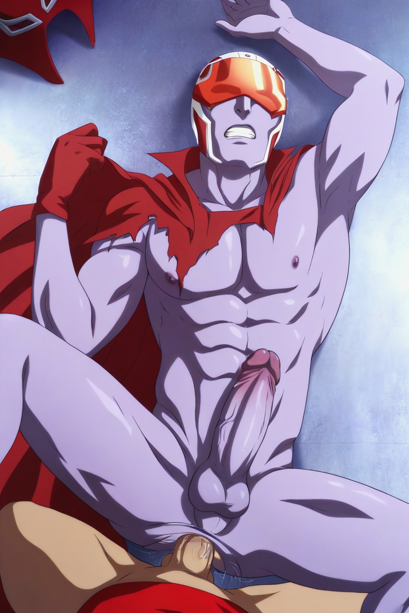 Fit Body, Pale Skin, Red Superhero Bodysuit AI Gay Porn