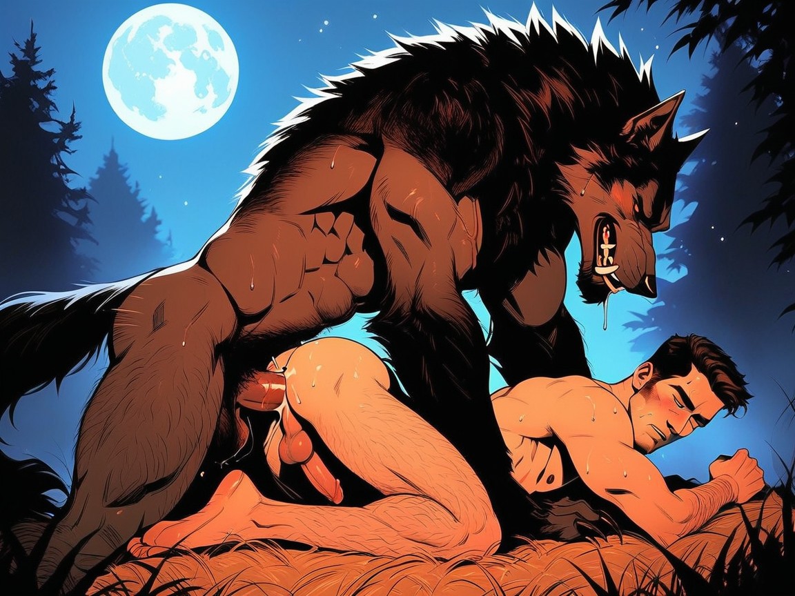 Hairy Balls, Top Werewolfs Balls Slapping, Large Claw Hands AI Gay Porn