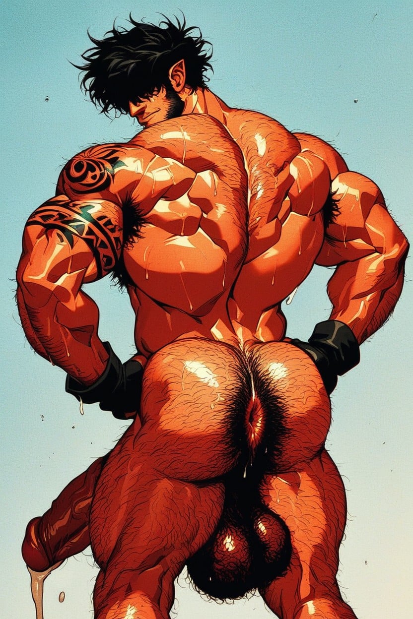 Oversized Muscles, Tattoos, Naked AI Gay Porn