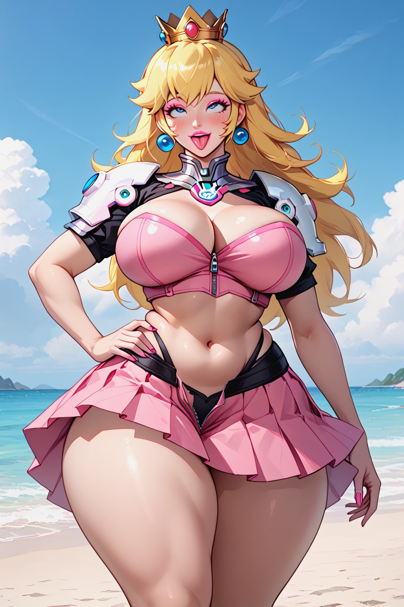 Pink Eyeshadow, Rolling Eyes, Pink Armor Hentai AI Porn