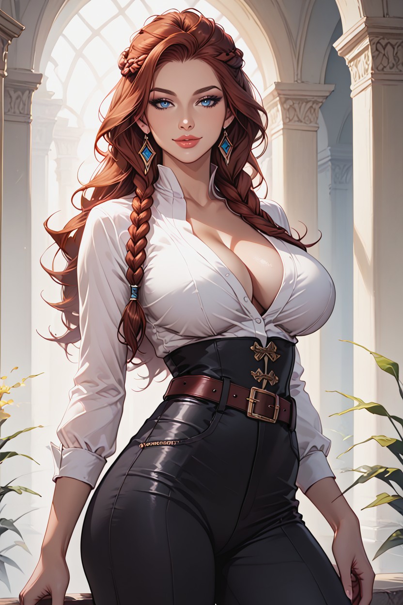 Seductive, Black High Waisted Pants, Sourire Porno IA Hentai