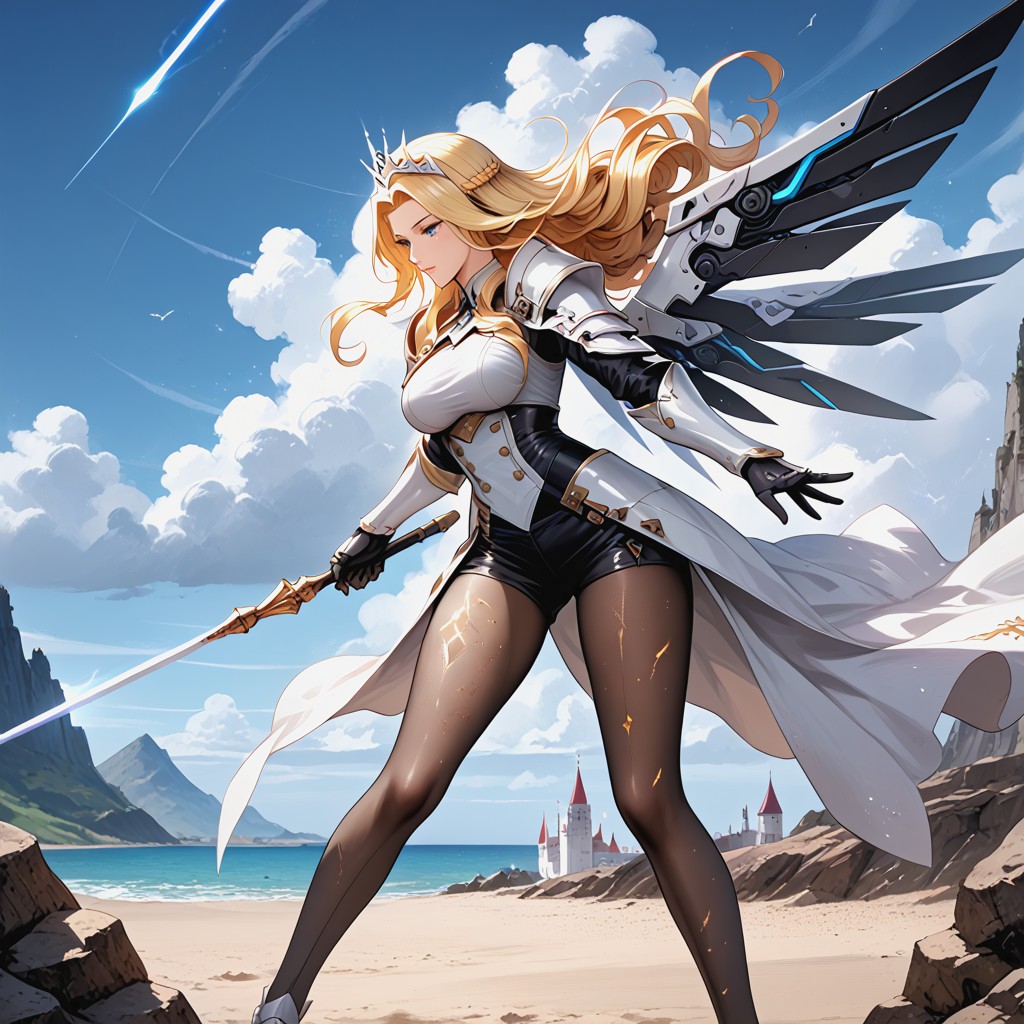 Brave Perspective, White Jacket, Holding Lance Hentai IA