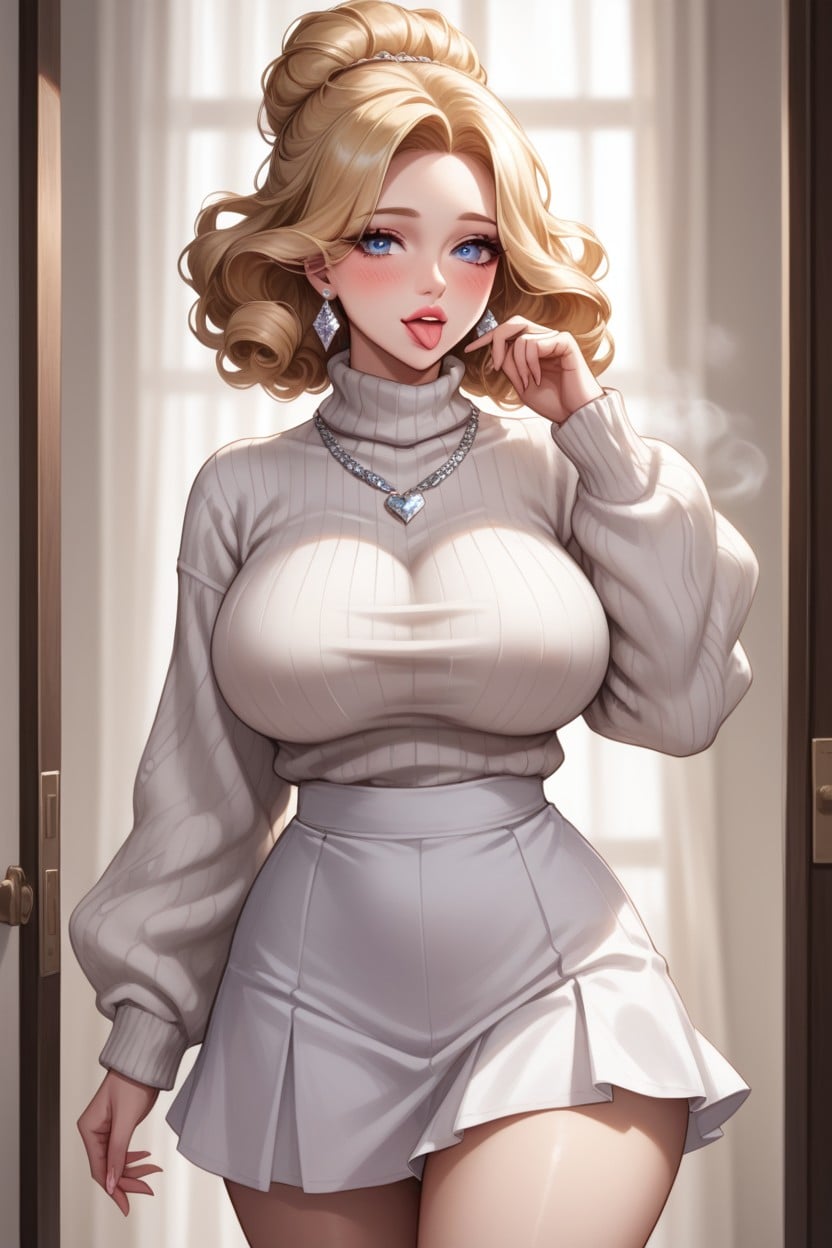White Sweater, Big Rounded Ass, Tight Breasts Hentai IA