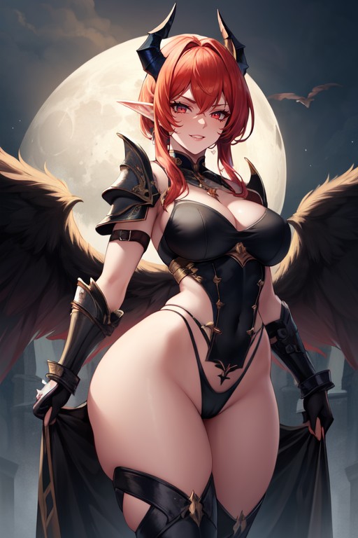 25+, Moonlight, Demon Horns AI Porn