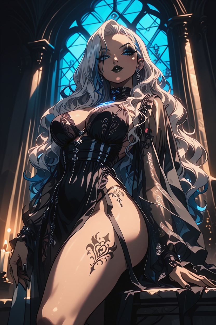 Tattoos, Dark Makeup, Seraphine Vampire Woman Hentai AI Porn