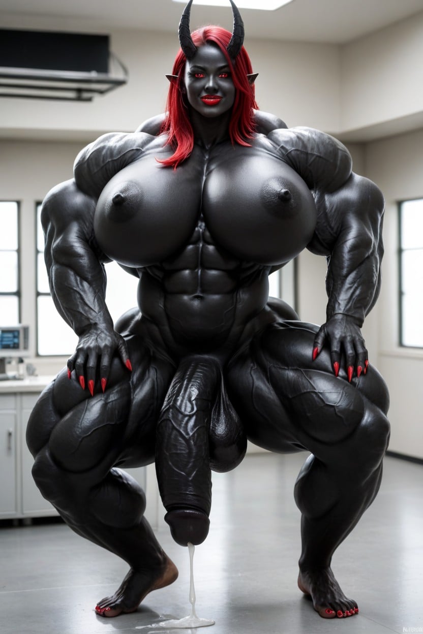 Gigantic, Exaggerated Massive Black Cock, Gigantic Flaccid Black Cock Shemale AI Porn