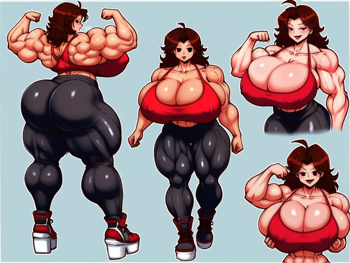Hyper Muscle, Smug Expression, Breast AI Porn