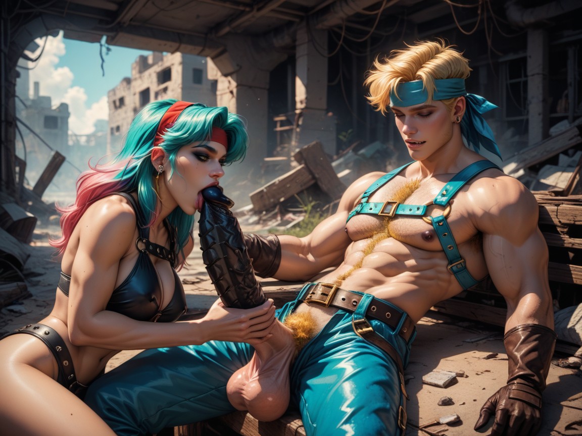 Cyan Hair, 18+, Excited Shemale AI Porn
