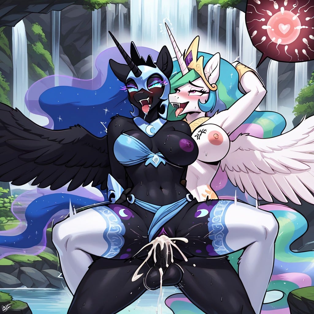 滝, Nightmare Moon From Mlp, Princess Celestia Pressed To Wall With Her Back ファーリーAIポルノ