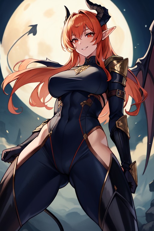 Big Moon, Dark Fantasy, Fit AI Porn