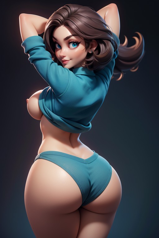 Blue Eyes, Massive Ass, Rear View Hentai AI Porn