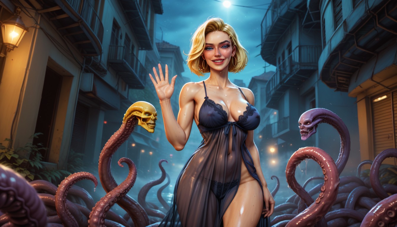 Horny, Oiled Skin, Horny AI Porn