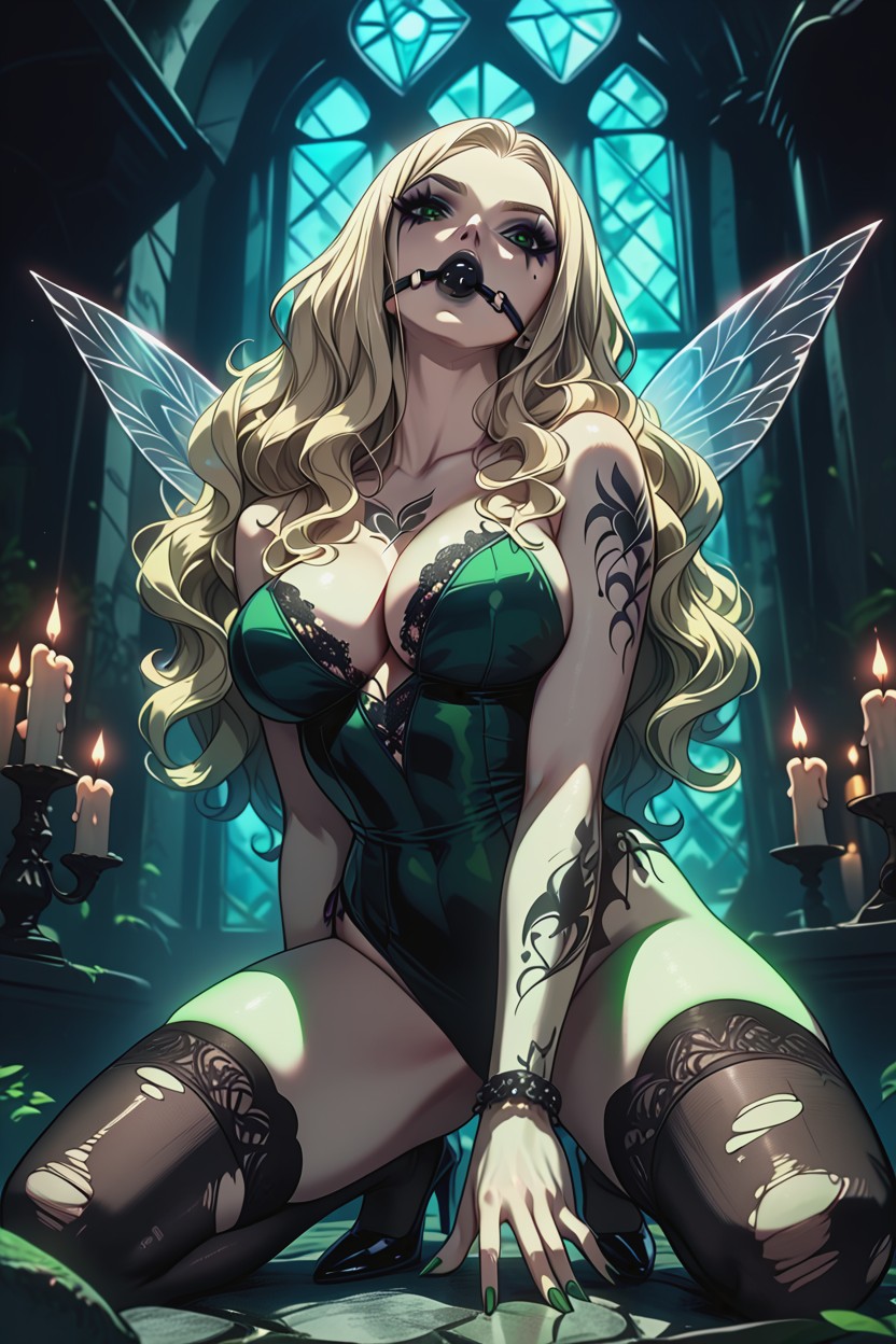 Massive Ass, Green Eyes, The Other Dragging Along Her Thigh Hentai AI Porn