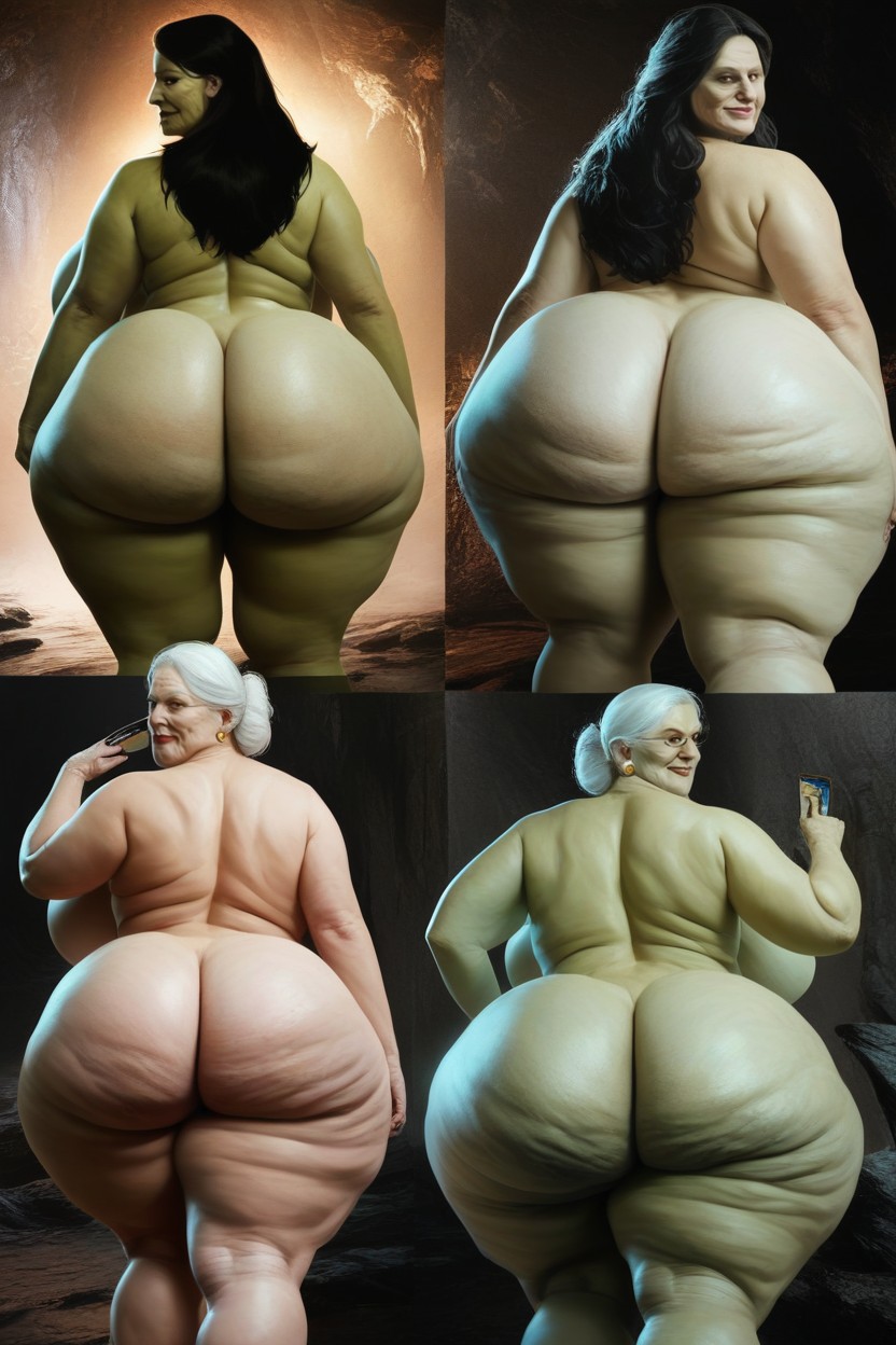 Black Hair, Disproportionately Large Ass, Extremely Wide Hips AI Porn