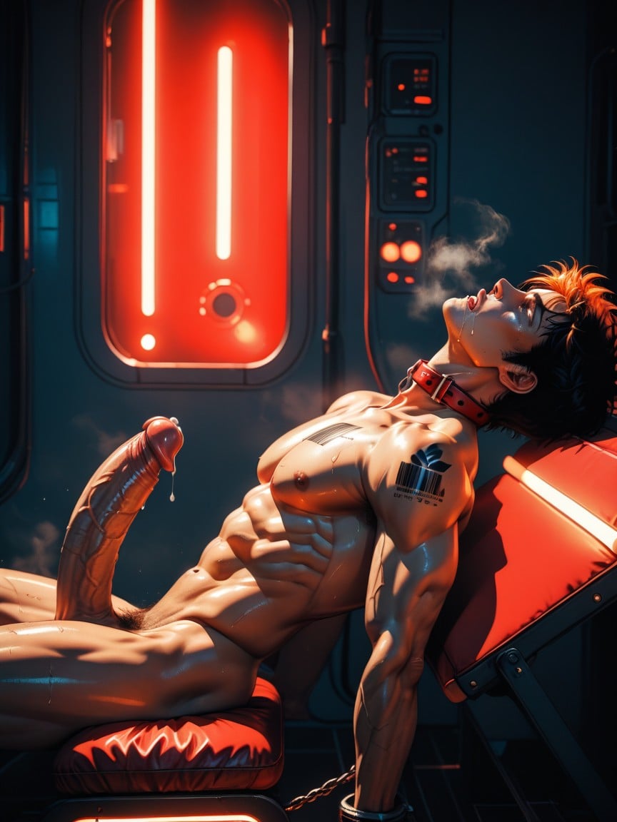 Orgasm, Luffy, Coloured Neon Lights AI Gay Porn
