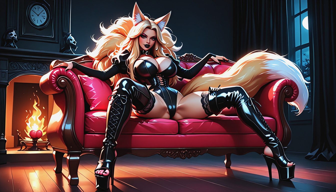 Tight Waist, Fake Boobs, Fox Ears AI Porn