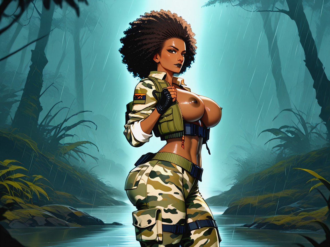 Afro, Long Breast Width, Culo Redondeado Porno latina IA