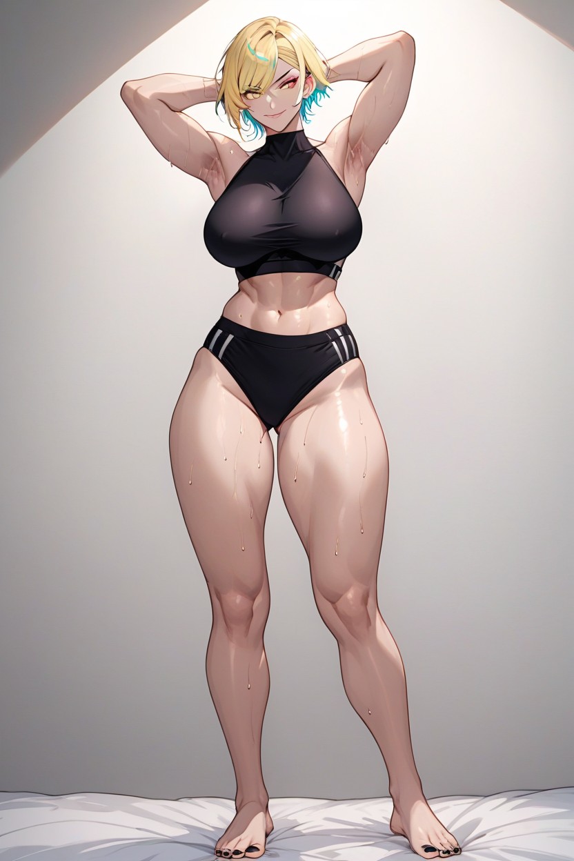 Layered Hair, Strands Of Hair, Black Sports Bra Porno IA Hentai
