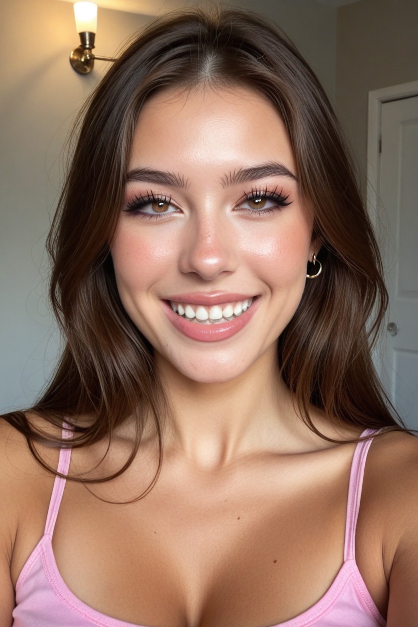 Bottom Lip, Porcelain Pale Skin, Body Type AI Porn