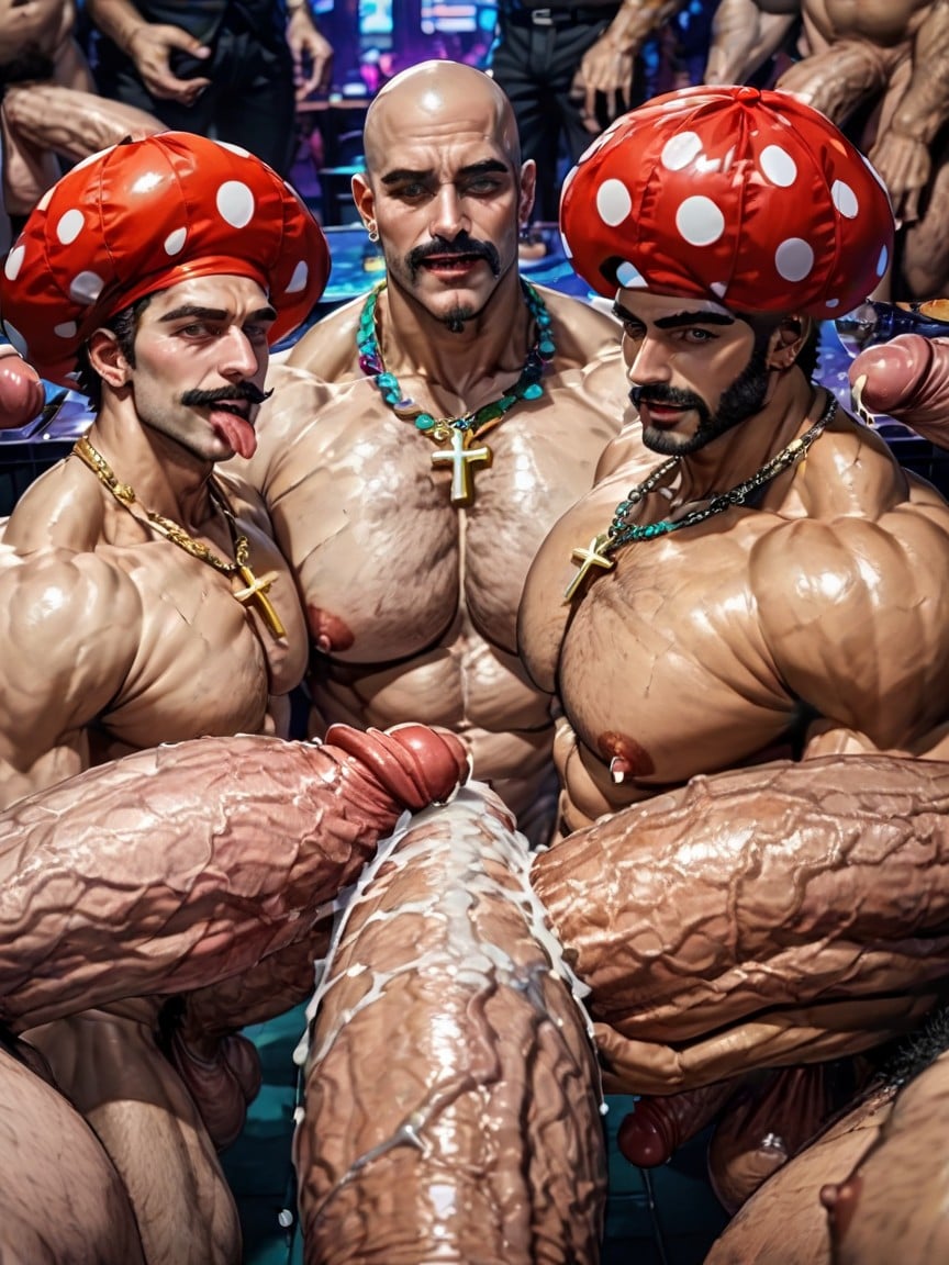 Ahegao, Thick Moustache With Beard, Sideburns AI Gay Porn
