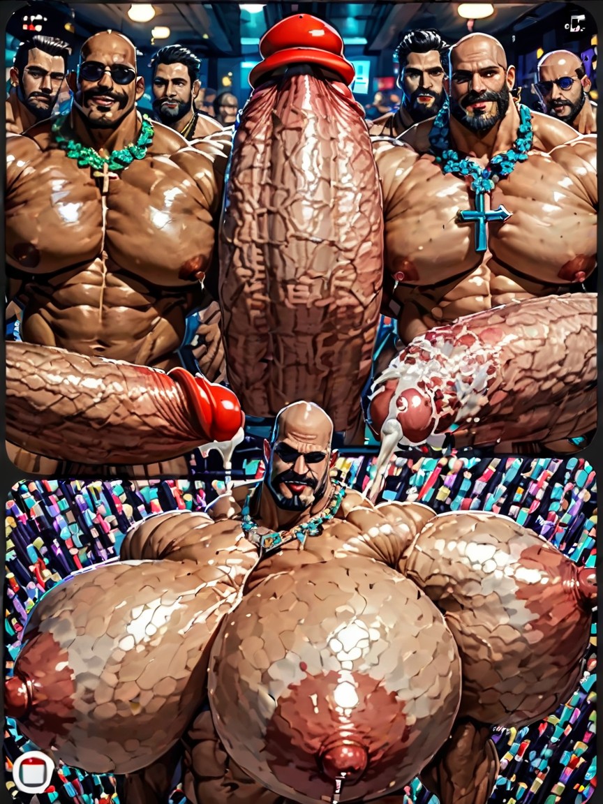Gangbang Massive Ass, Huge Hyper Nipples, Impossibly Long Hyper Penis AI Gay Porn