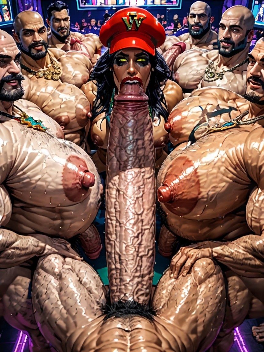 Tongue Out, Erect Penis, Gay Gangbang AI Gay Porn