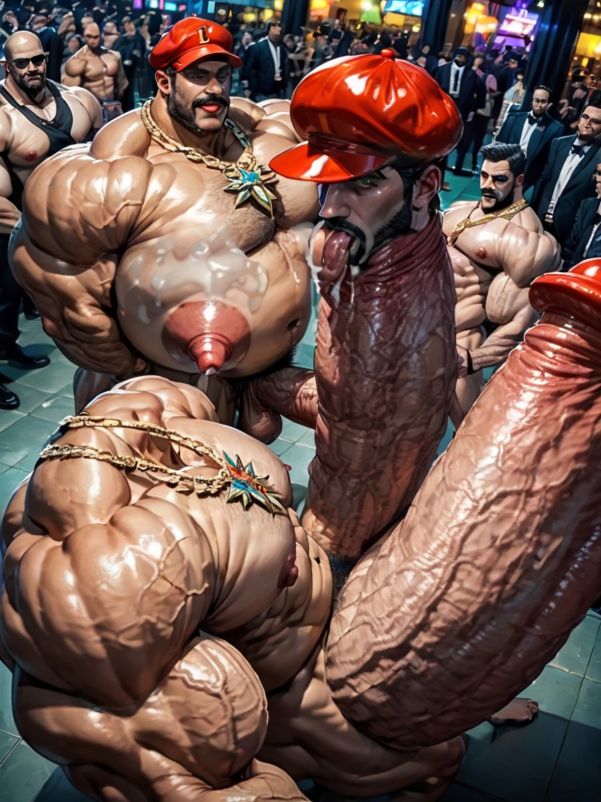 Wide Angle, Massive Muscles, Tongue Out AI Gay Porn