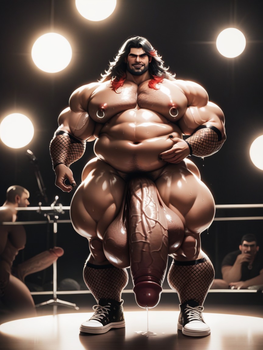 Hyper Gigantic Long Cock, Fair Skin, Huge Bubble Butt Pornografia gay com IA