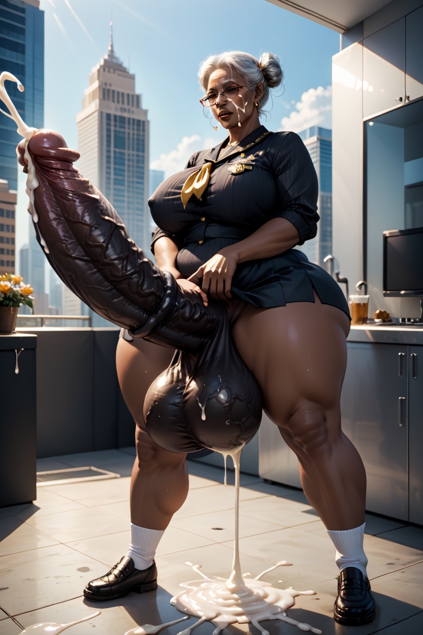 Bbw, Rooftop, Self Suck Shemale AI Porn