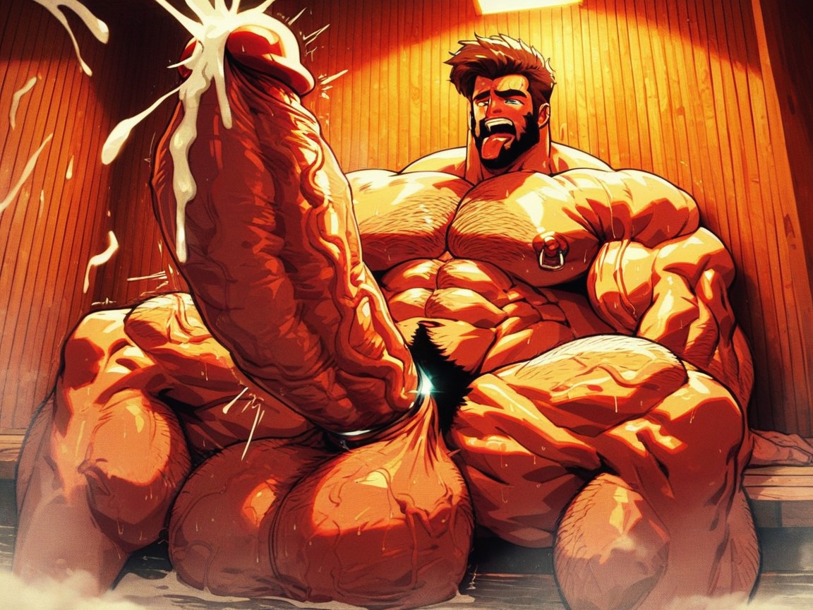 Rolling Eyes, Huge Penis, Massive Throbbing Veiny Cock AI Porn