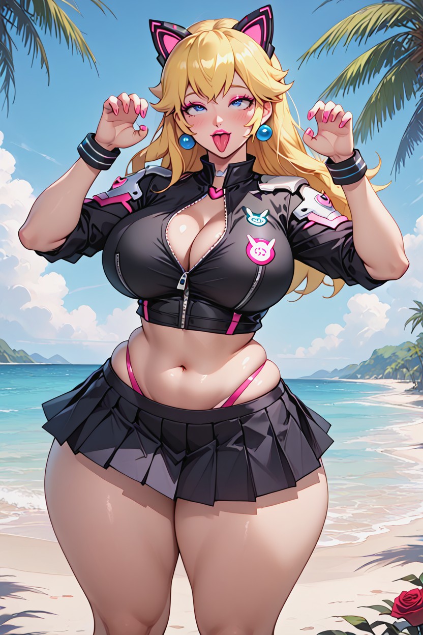 Looking Viewer, Very Big Hips, Out Tongue AI Porn