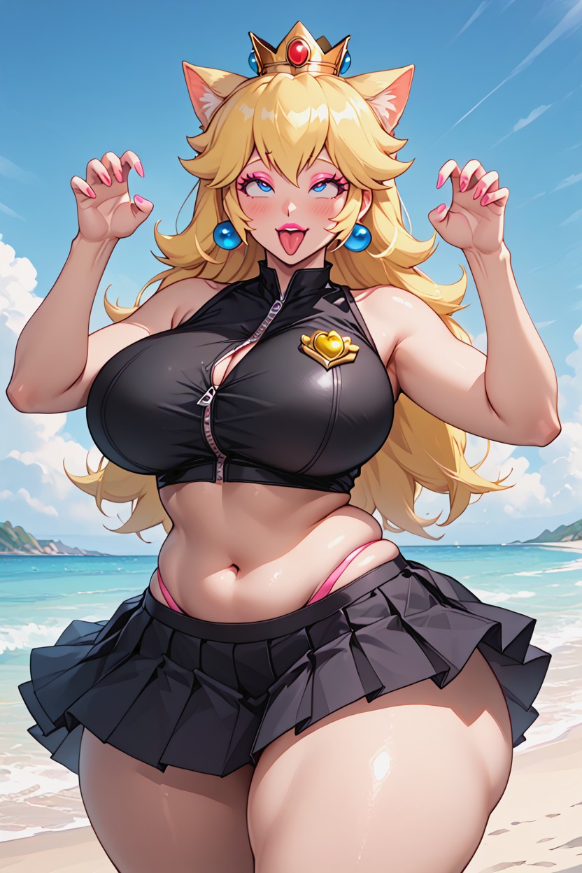 Open Legs, Rolling Eyes, Princess Peach AI Porn
