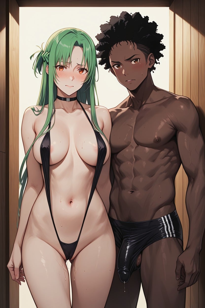 Shy, Very Tight Bikini, Wide Eyes Hentai AI Porn